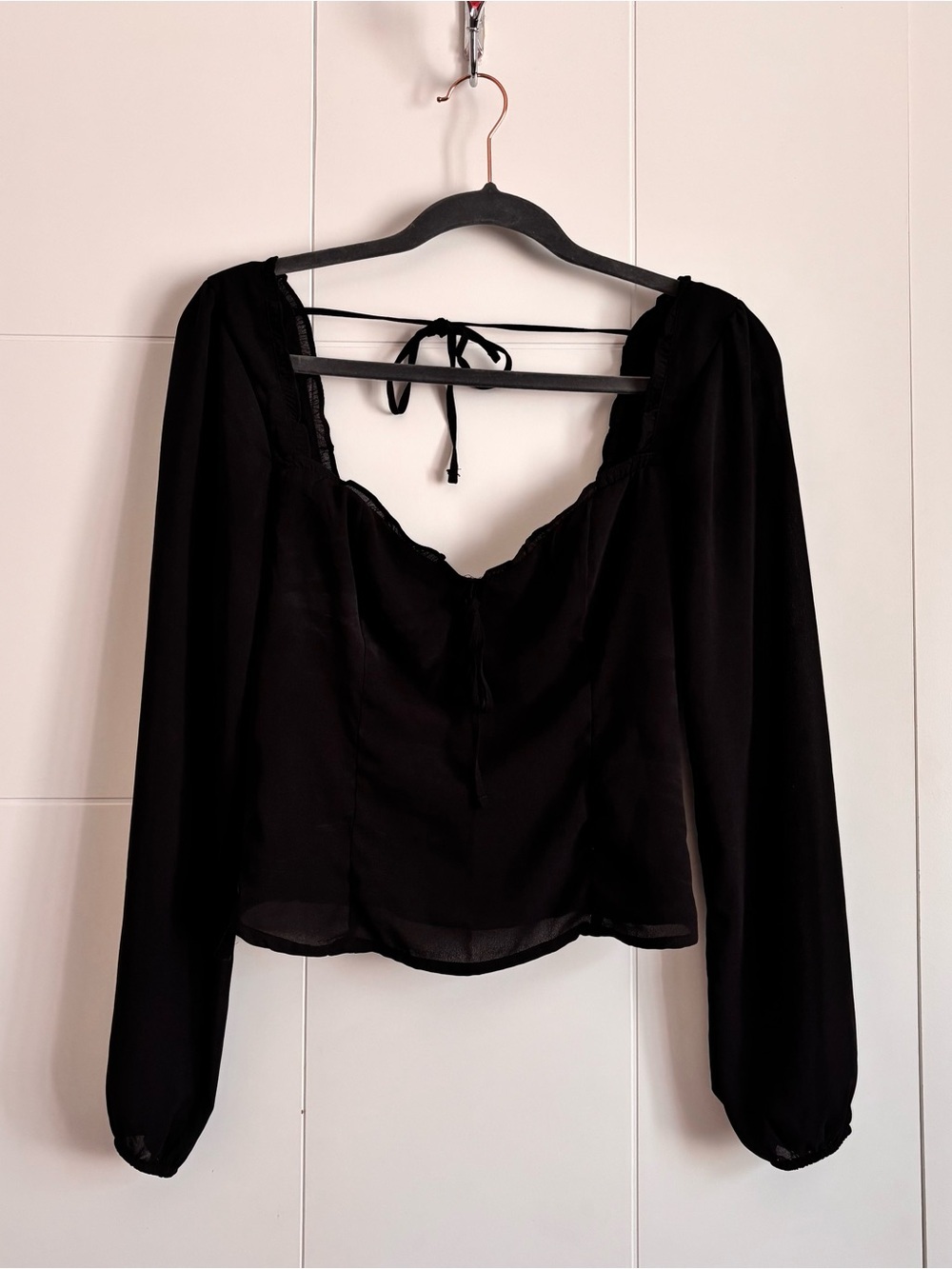 Abercrombie & Fitch Black Long-Sleeve Blouse